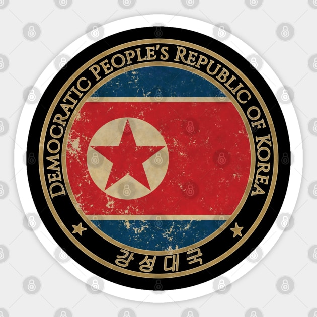 Vintage North Korea Democratic Peoples Republic of Korea Asia Asian Flag Sticker by DragonXX
